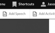 Use the shortcuts menu