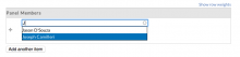 Autocomplete of existing users on the panel members field