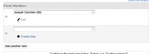 Adding another item to the panel members field